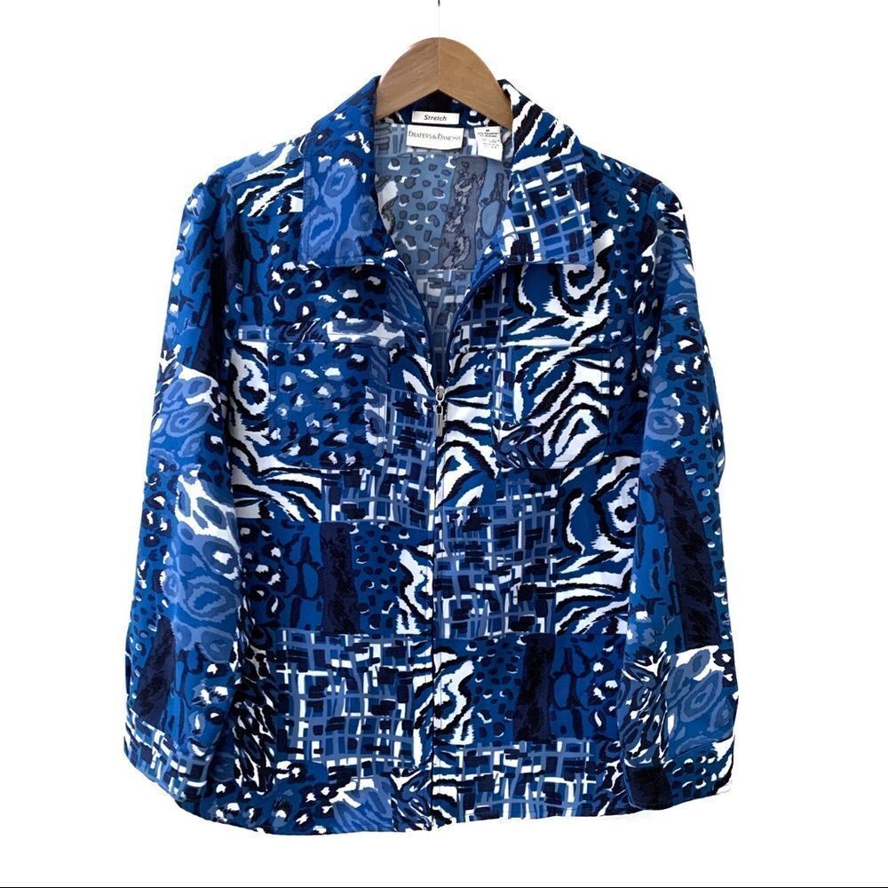 Draper’s & Damon’s Abstract Zip Front Jacket Med